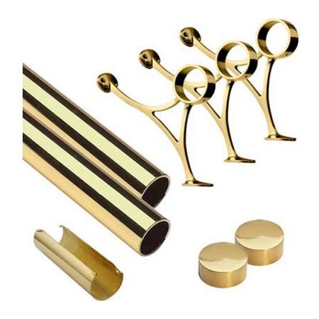 Lavi Industries , 6' Foot Rail Kit, 2" Tube, Polished Brass 00-FR1006/2